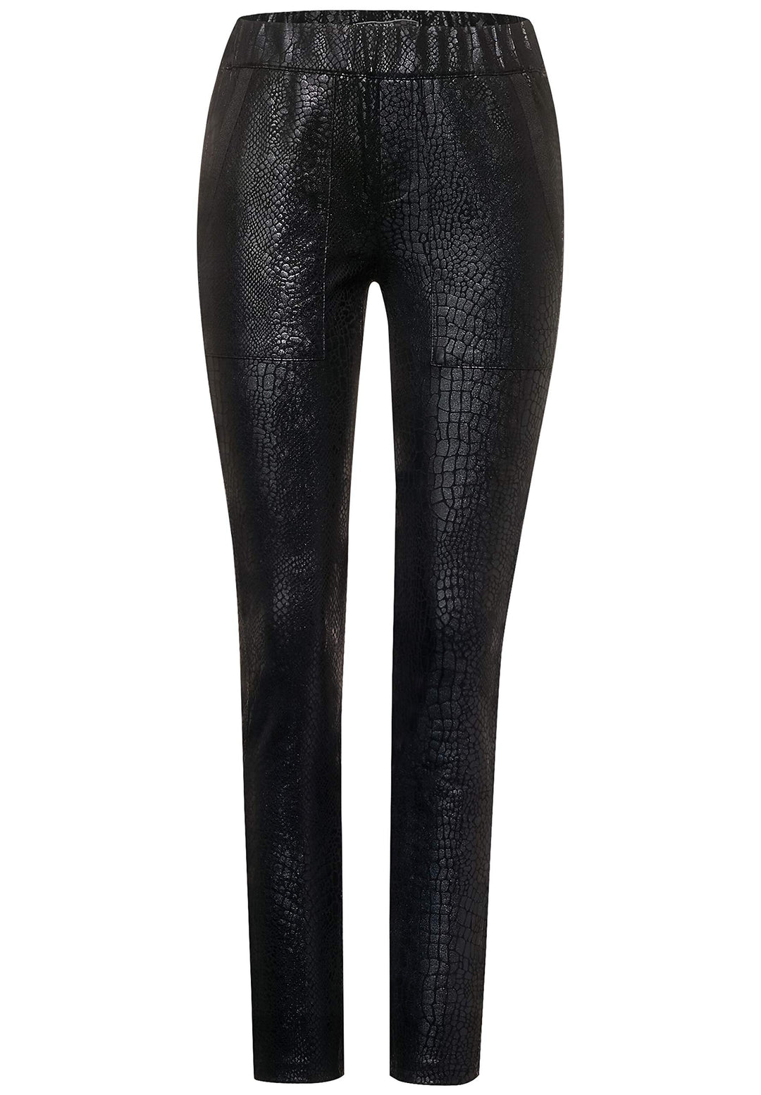 Street One Damen Hose mit Schlangen-Print Black 38