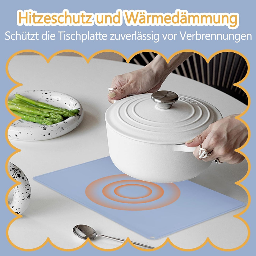 2 Stück Malunterlage für Kinder, mit Magnetischer Absorptionsclip, Schreibtischunterlage Silikonmatt