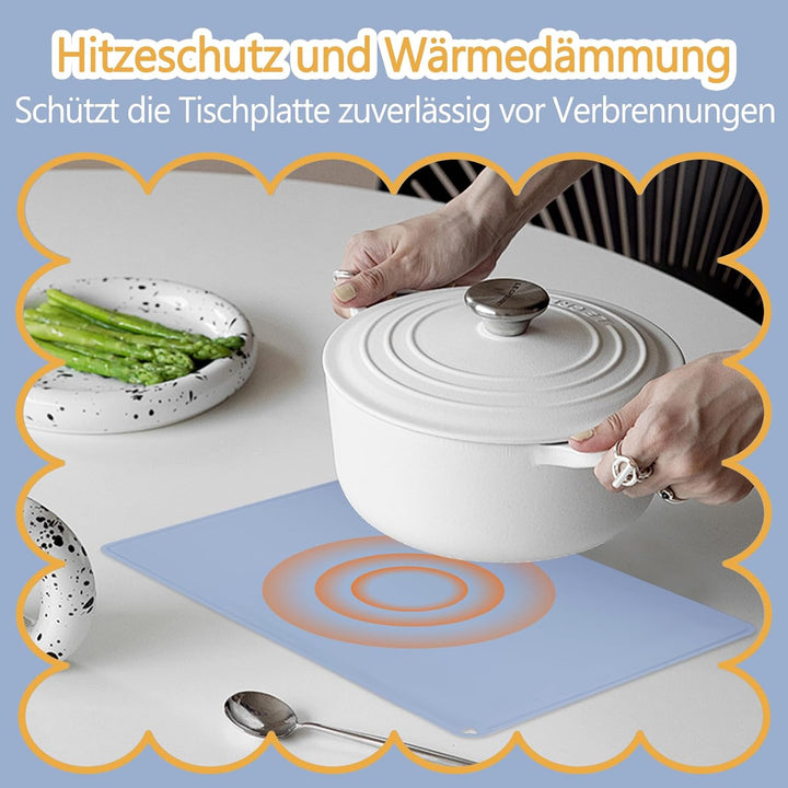 2 Stück Malunterlage für Kinder, mit Magnetischer Absorptionsclip, Schreibtischunterlage Silikonmatt