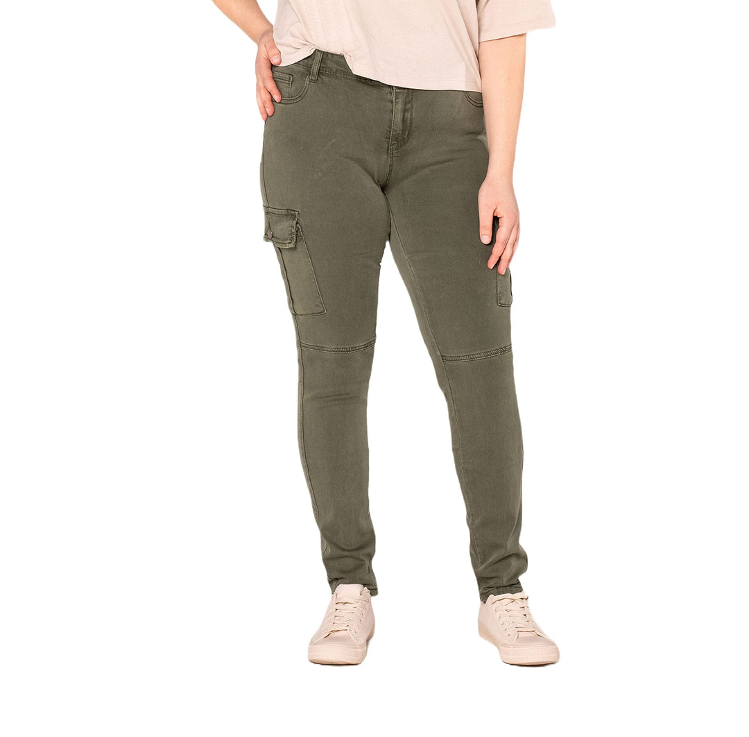 Nina Carter Damen Cargo Jeans grossen Grössen Stretchjeans Plus Size Jeanshosen Used-Look Denim Hose