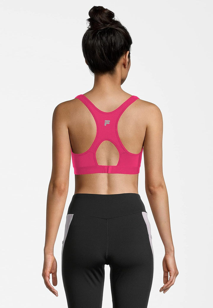 FILA Damen Reut Medium Support Sport-BH, Pink Yarrow