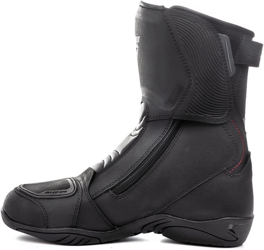 SHIMA Terra Men Herren Motorradstiefel Schwarz 44 EU Motorradschuhe, Schwarz 44 EU Motorradschuhe