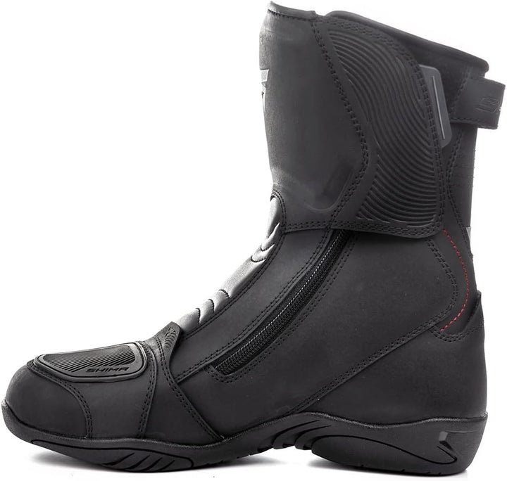 SHIMA Terra Men Herren Motorradstiefel Schwarz 44 EU Motorradschuhe, Schwarz 44 EU Motorradschuhe