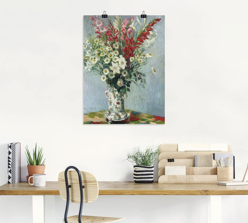 ARTland Poster Kunstdruck Wandposter Bild ohne Rahmen 90x120 cm Hochformat Stillleben Vase Pflanzen