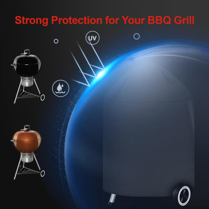 Kugelgrill Abdeckung Grill - 600D Oxford Holzkohle Abdeckhaube Grill für Weber 47 cm BBQ Grill, Heav