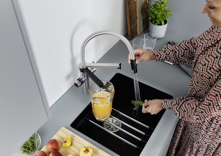 BLANCO drink.soda EVOL-S Pro PVD Steel | Multifunktionales Soda-Wassersystem | Gekühltes Wasser in s