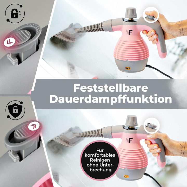 Neighbour's Friend® Handdampfreiniger in Rosa – Leistungsstarkes Dampfreiniger Handgerät I Dampfente