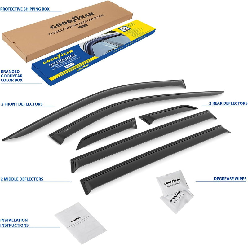 Goodyear Windabweiser für/kompatible mit Nissan X-Trail 2014-2021 SUV Autofenster Regenschutz, Regen