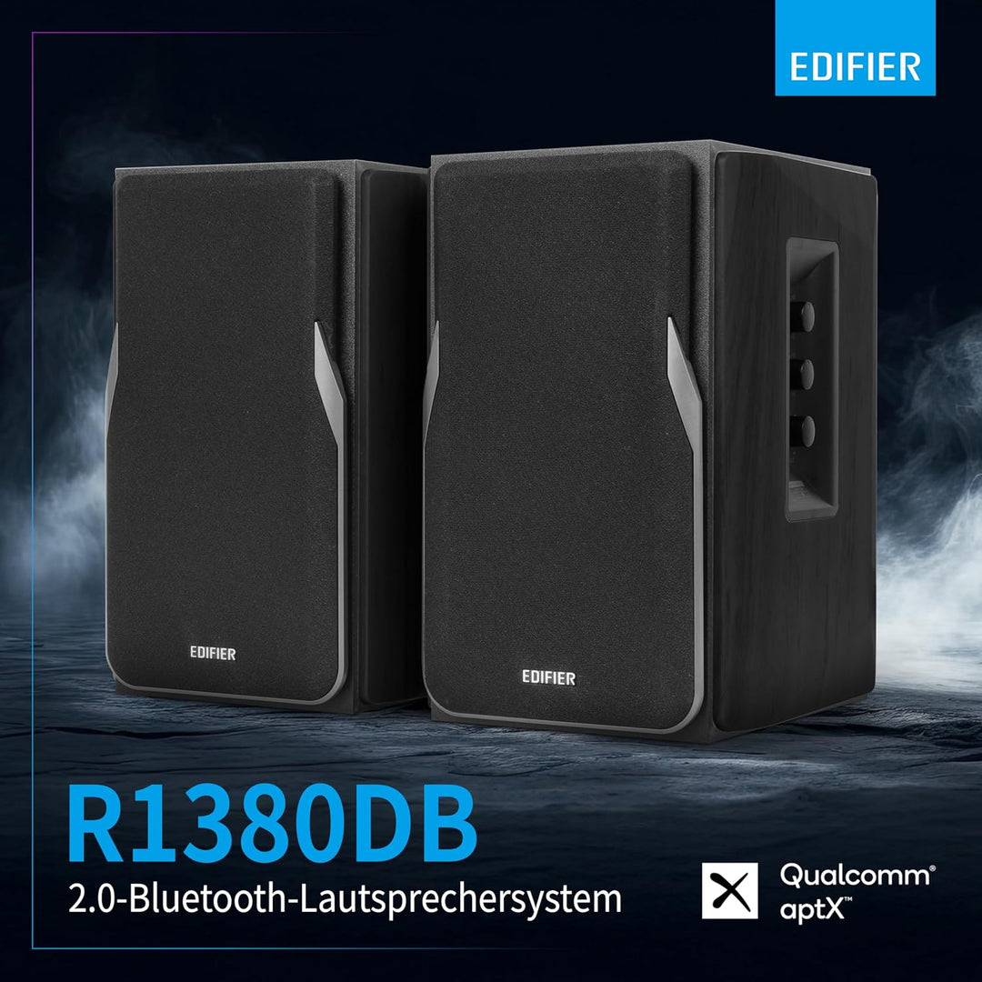 EDIFIER Studio R1380DB 2.0 Regallautsprecher-System (42 Watt) mit Bluetooth 5.1 (aptX). Infrarot-Fer
