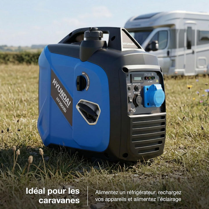 Hyundai Inverter-Generator, 3300 W/3 kW, kontinuierlich, Benzin, leise, reine Sinuswelle, Steckdose