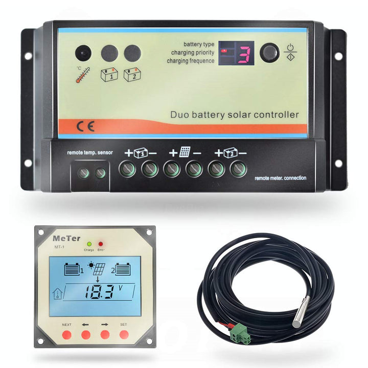 PWM 20A Dual Batterieladeregler, 12V 24V Auto für Wohnmobile, Boote, Wohnwagen, Busse oder Solarsyst