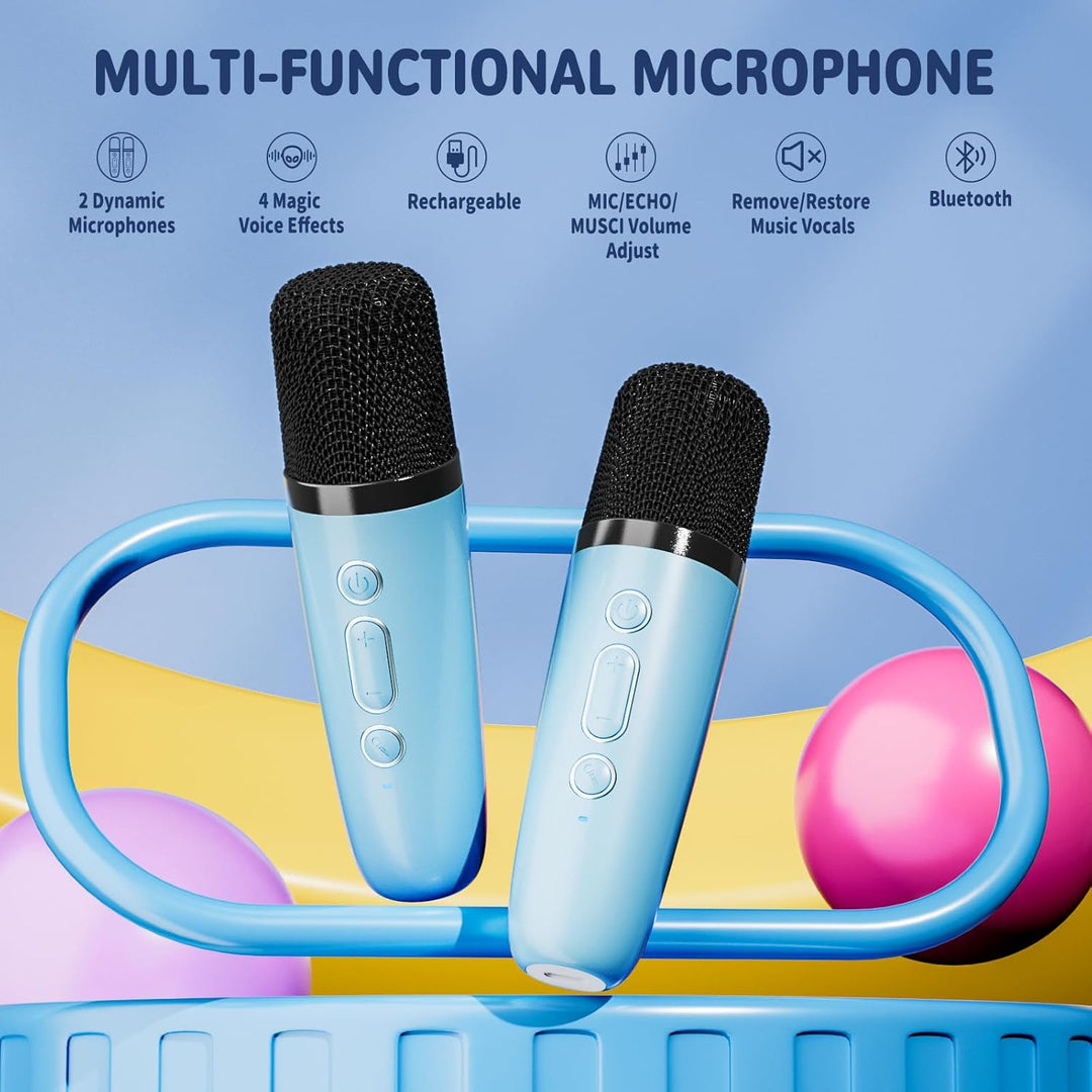 Karaoke Maschine Kinder Ankuka Karaoke Maschine für Kinder Erwachsene Karaoke Anlage mit 2 Mikrofone