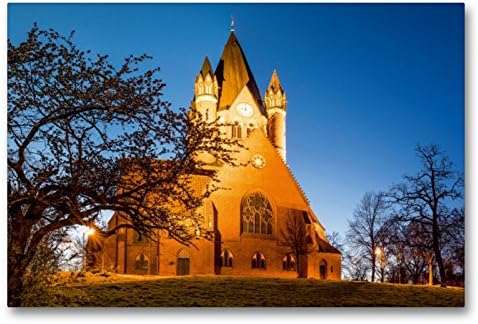 Premium Textil-Leinwand 90 x 60 cm Quer-Format Pauluskirche in Halle-Saale | Wandbild, HD-Bild auf K