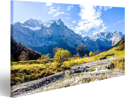 islandburner Bild Bilder auf Leinwand Karwendel-Berge in Österreich - kleines Tal nannte engalm Wand