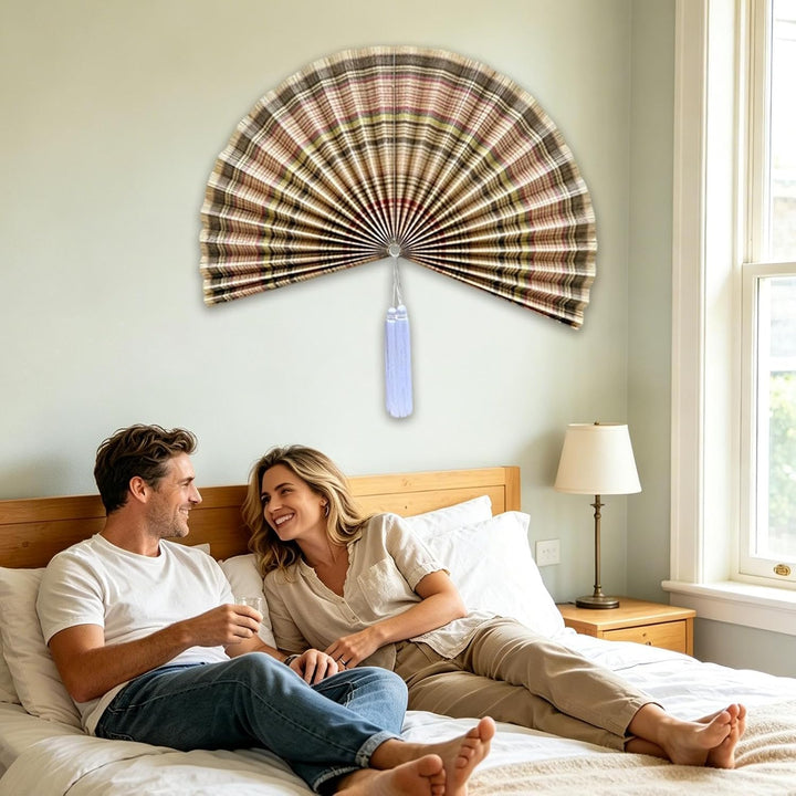 ChumDecor Fächer-Wanddekoration, japanische chinesische Wandfächer-Dekoration, Boho-Kopfteil zum Auf