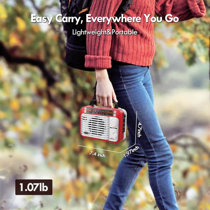 Multiband AM/FM/SW1-2 Radio Transistorradio AC oder batteriebetrieben mit bestem Empfang Grosser Lau