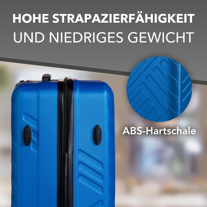 Xonic Design Reisekoffer - ABS Hartschalen Koffer mit 360° Leichtlauf-Rollen - hochwertiger Trolley