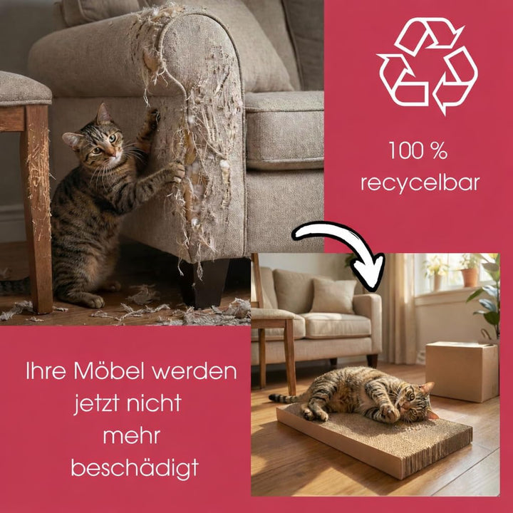 DecoHomeTextil Kratzbrett für Katzen Krallen Kiste mit je 5 Brettern 4X 5er-Set Kratzpappe beidseiti
