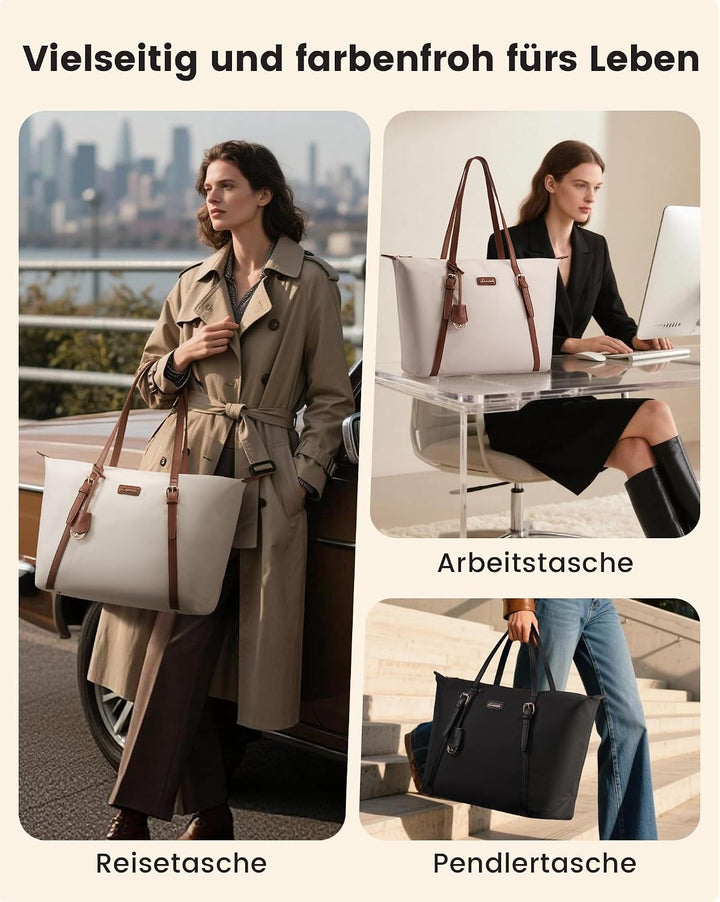 LOVEVOOK Laptoptasche Damen Handtasche Gross Shopper Tote Bag Arbeitstasche Schultertaschen Umhänget