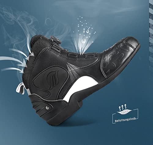 Msport Motorradstiefel für Motorradfahrer, rutschfest, atmungsaktiv 42 EU Schwarz, 42 EU Schwarz