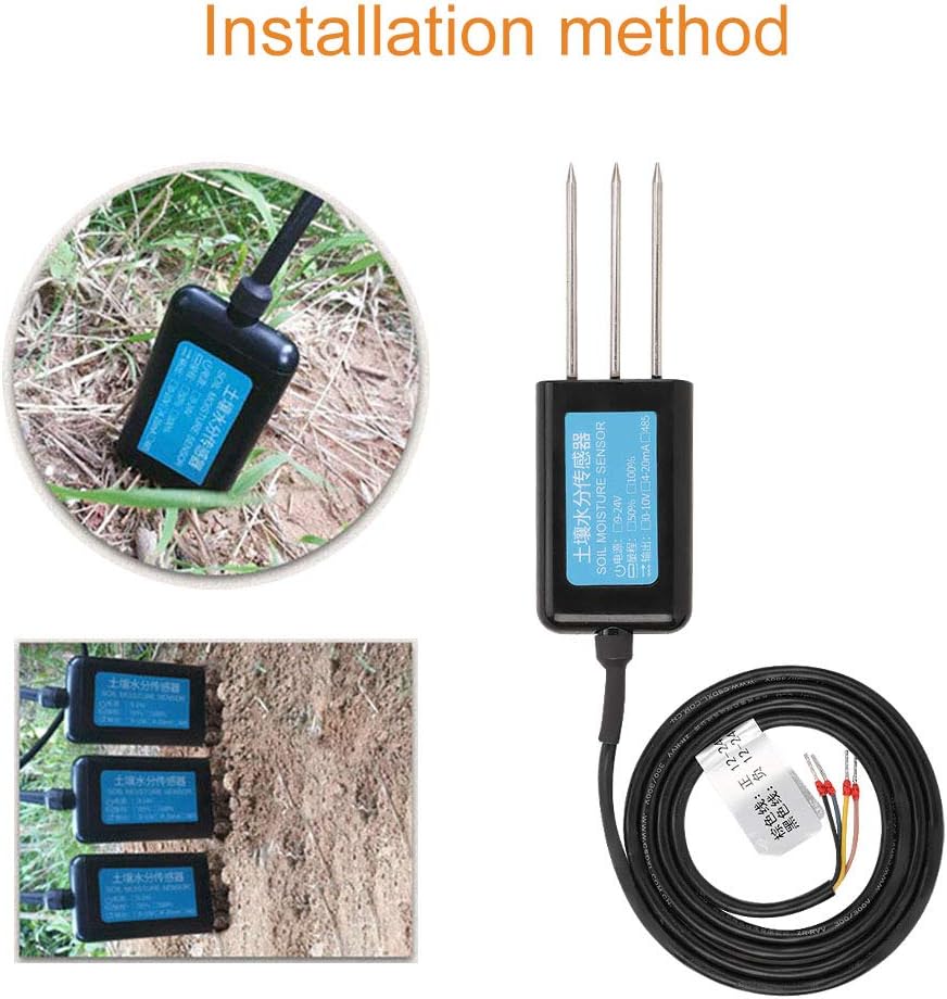 EVTSCAN 12-24V DC Bodenfeuchtesensor, 0-10V Ausgang Wasserdichtes Gewächshaus Bodenfeuchte Feuchtigk