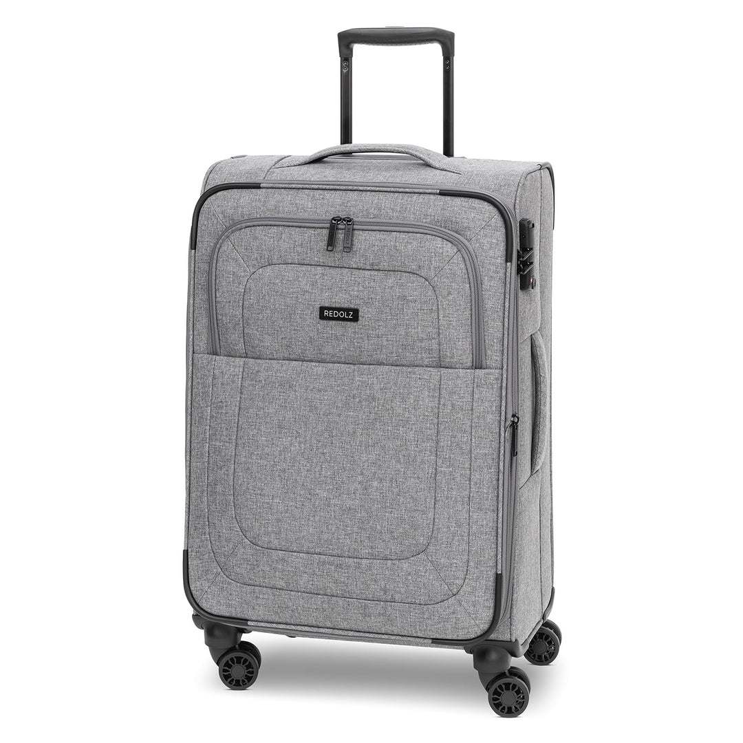 REDOLZ MEDIUM Weichschalen Koffer für Männer & Frauen | Leichter Trolley 67 cm mit 4 Doppelrollen &