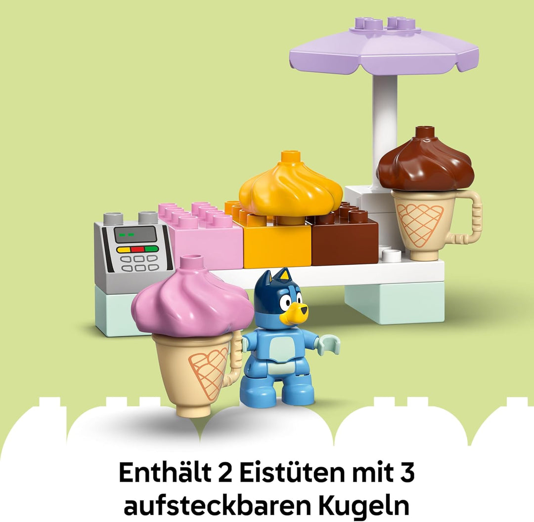 LEGO DUPLO Bluey: Ausflug zur Eisdiele mit Bluey - Lernspielzeug für Kleinkinder - Mit Spielzeug Aut