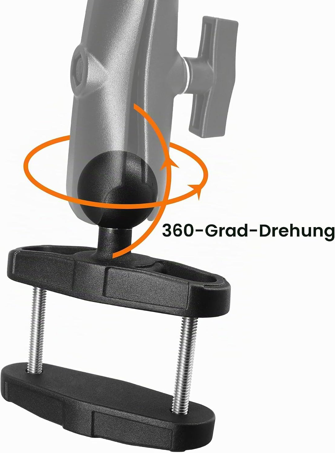 Aluminium 1,5 Zoll Kugelklemme für Vierkantschienen bis 5,3 cm Durchmesser, kompatibel mit RAM Mount