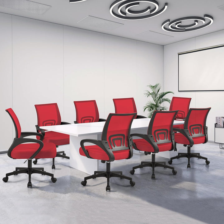 Yaheetech Bürostuhl Ergonomisch, Schreibtischstuhl mit Netzbespannung und Armlehnen, Drehstuhl aus M
