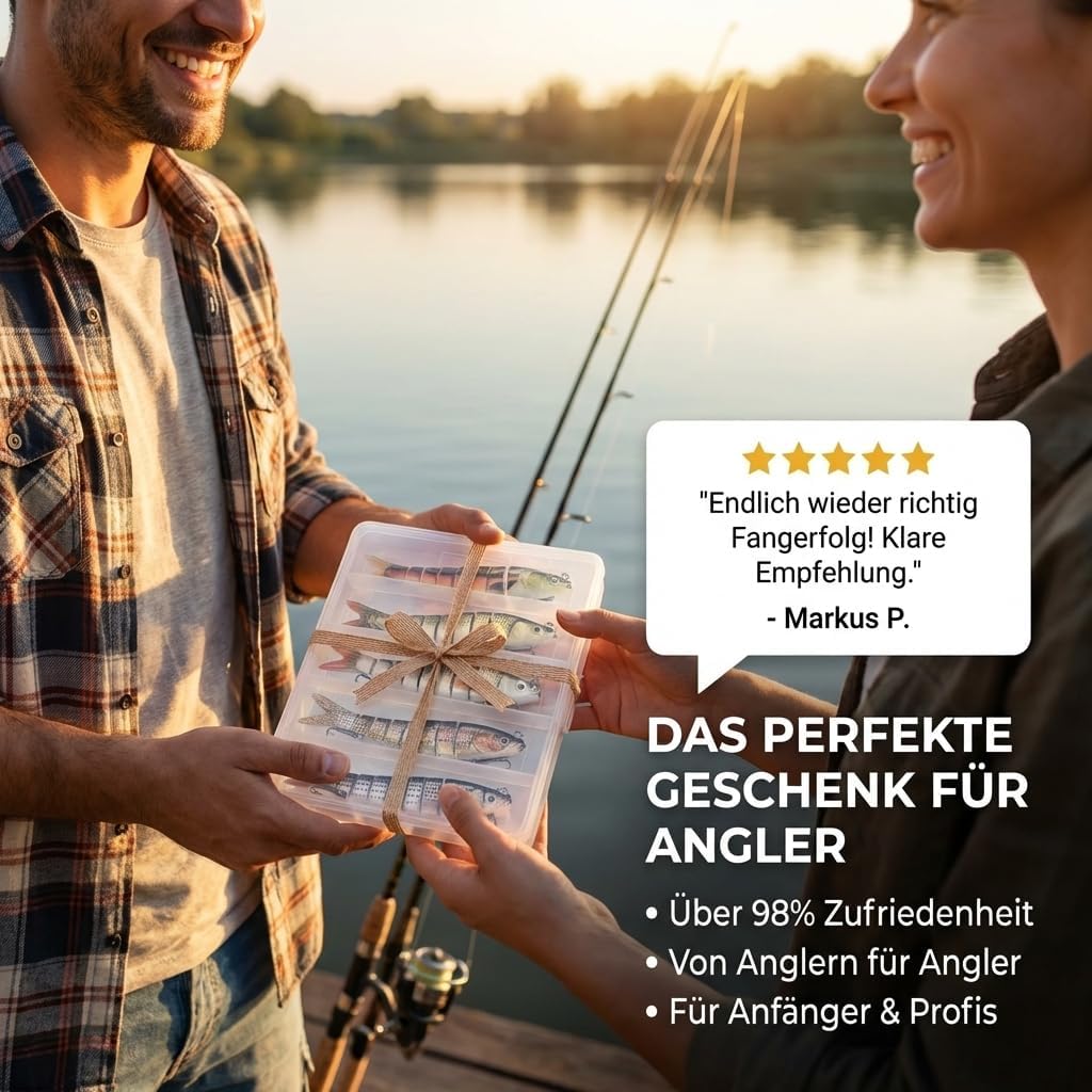 Hecht Köder Set Kunstköder 5 Stück in Box Angel-Köder zum Raubfisch-Angeln – Wobbler mehrteilig mit