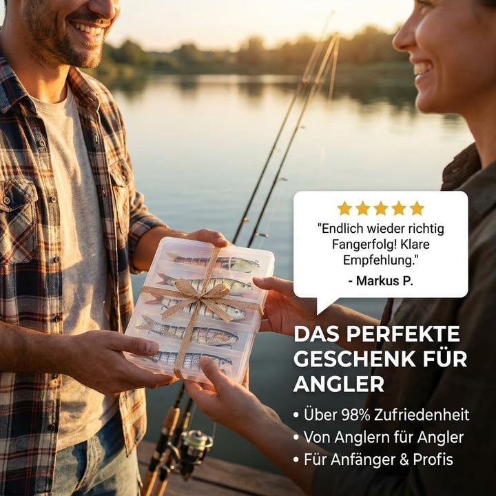 Hecht Köder Set Kunstköder 5 Stück in Box Angel-Köder zum Raubfisch-Angeln – Wobbler mehrteilig mit