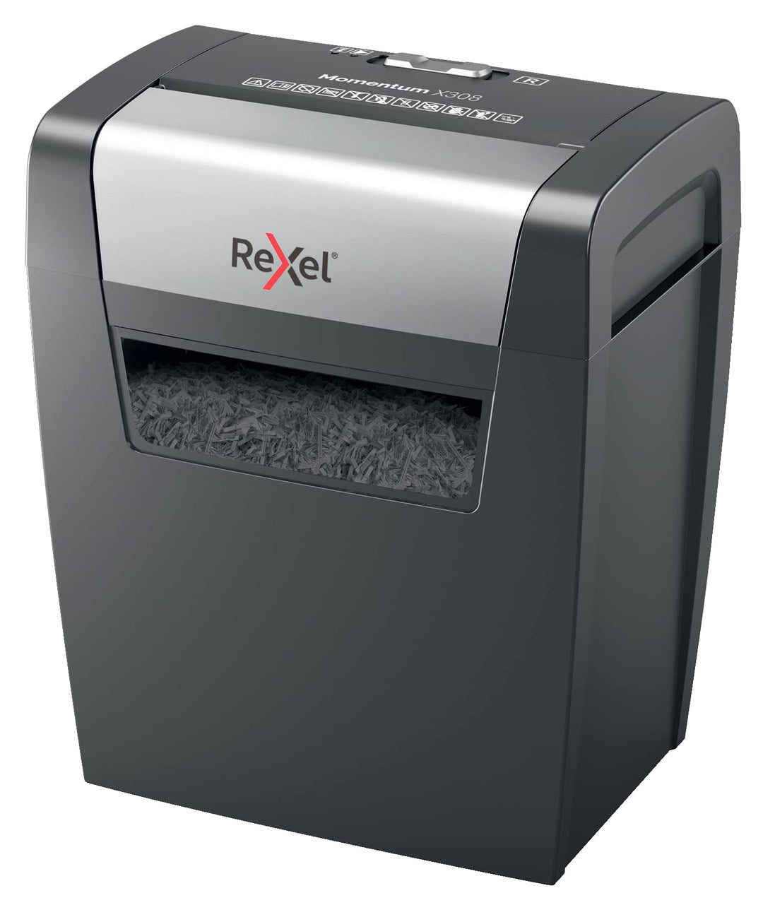 Rexel Aktenvernichter Momentum X308, Partikelschnitt, 9-8 Blatt A4 (70-80 g/m²) Kapazität, Sicherhei