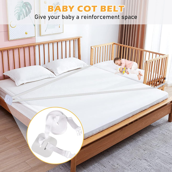 Vegena Gurt für Babybett - Befestigung Beistellbett Boxspringbett 8m, Beistellbett Befestigung für B