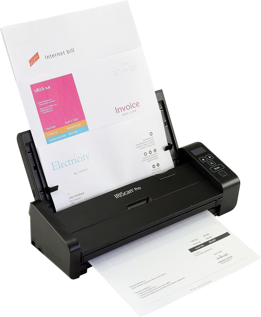 IRIS IRISCAN Pro 5 Duplex ADF20 Seiten Scanner (25PPM - USB3.0 - Netzbetrieb - Buttonmanager mit Sma