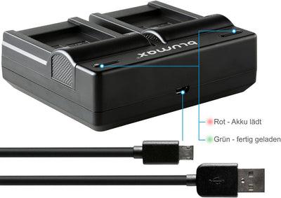 Blumax 2X Gold Edition Akku Nikon EN-EL15b 2040mAh + Dual-Ladegerät Micro-USB | kompatibel mit Nikon