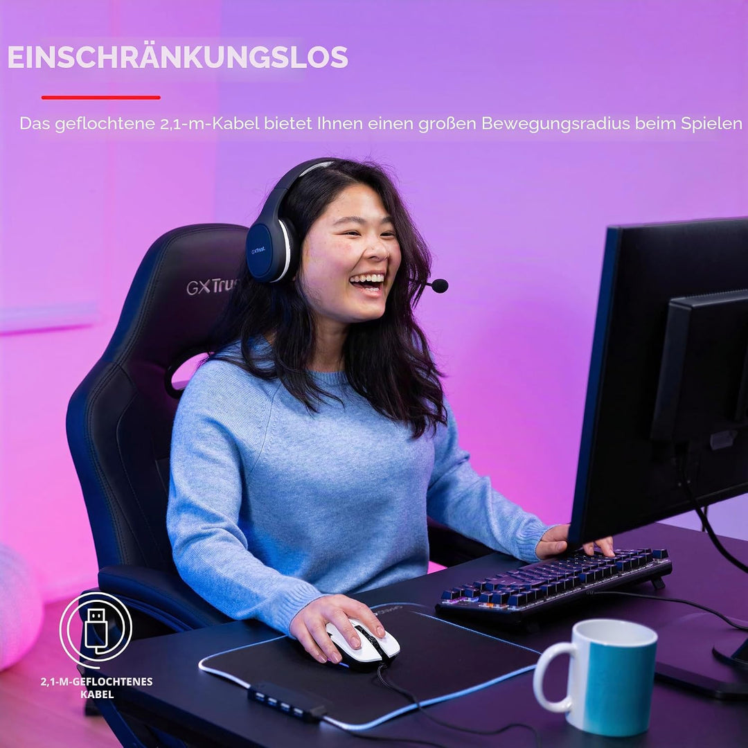 Trust Gaming GXT 922W Ybar Gaming Maus, 68% Recycelten Materialien, RGB LED-Beleuchtung, 6 Programmi