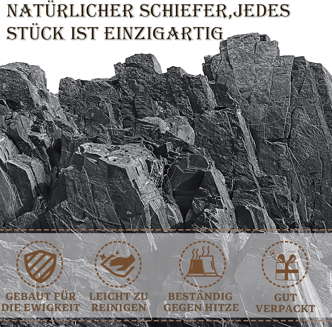60 Stück Schiefer-Getränkeuntersetzer, GOH DODD 4 Zoll Schwarze Steinuntersetzer Set, Lasergravierte