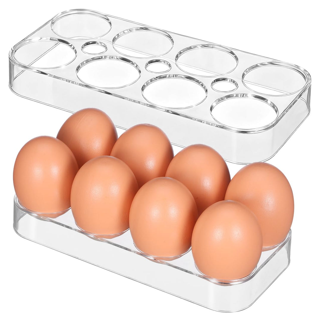 Hemoton 2 Eierschale, für Kühlschrank, für bis zu 8 Eier aus Kunststoff, stapelbar, für die Küche.