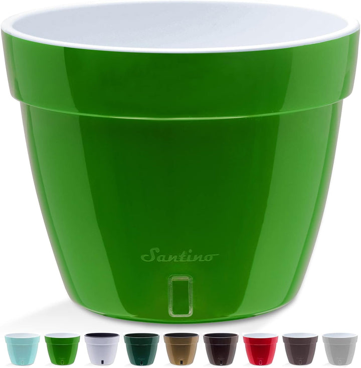 Santino ASTI 3er Set 18CM Selbstwässernder Blumentopf mit Wasserstandsanzeiger - Rund Premium Qualit