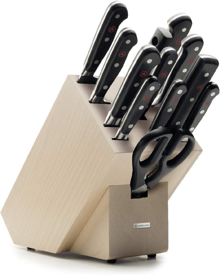 WÜSTHOF Classic Messerblock mit 12 Artikel 12-teilig Helle Buche, 12-teilig Helle Buche
