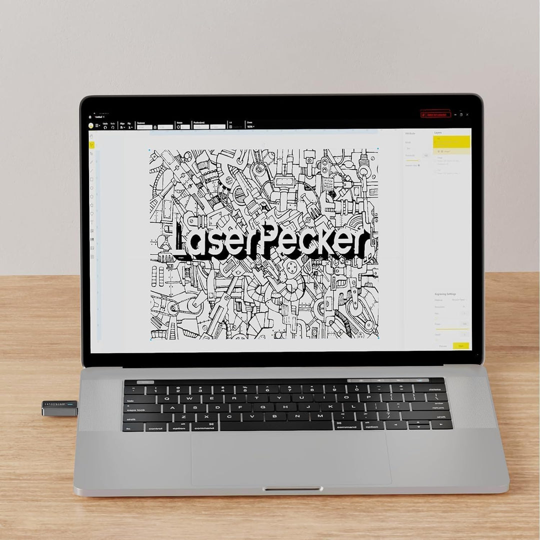 LaserPecker Bluetooth Adapter + Batch-Gravur-Taste, Mühelos Gravieren für PC-Anschluss & Stapelprodu