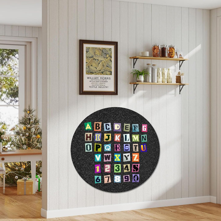 Dartboard-Wandschutz, 60 x 60 cm rundes Filz-Wandschutz-Dartboard mit Haken und Schlaufen auf der Rü