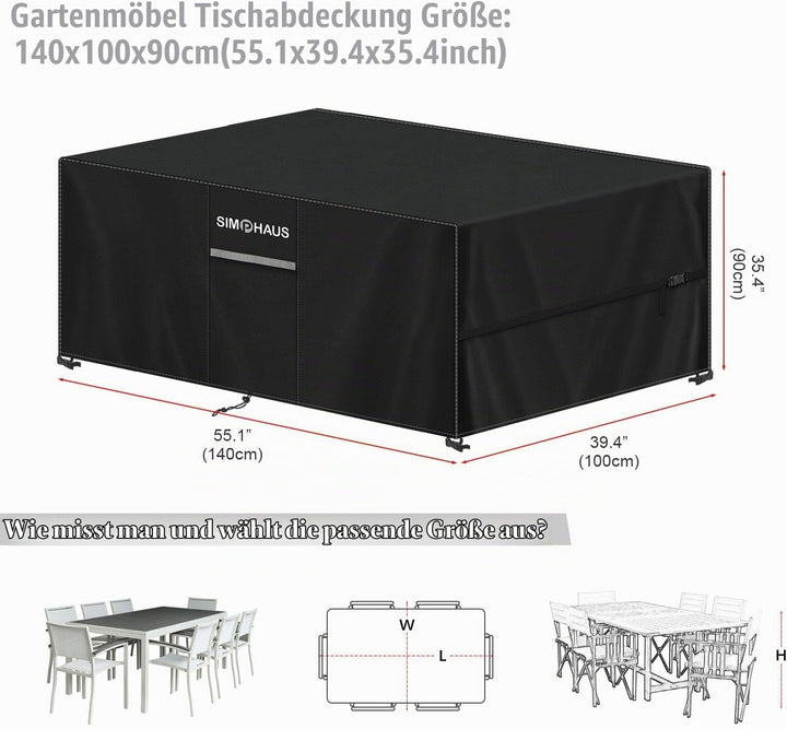 Abdeckung Gartenmöbel Wasserdicht Abdeckhaube Gartenmöbel | Schutzhülle für Gartentische, Balkonmöbe