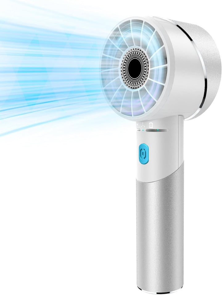 Handventilator Akku Aufladbar, Mini Stark Ventilator mit 7000 rpm Hohe Geschwindigkeit, Kleiner Meta