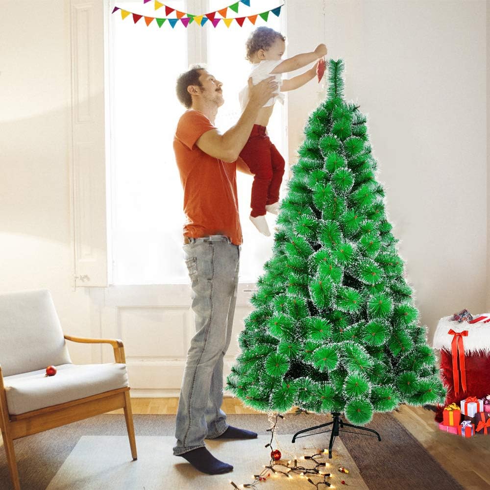 Froadp 150cm Künstlicher Tannennadeln Weihnachtsbaum Tannenbaum Kiefernadel Mit Schnee-Effekt(Schnee