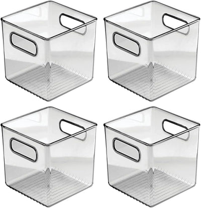 mDesign 4er-Set Aufbewahrungsbox mit Griffen – praktische Kühlschrankbox zur Lebensmittelaufbewahrun
