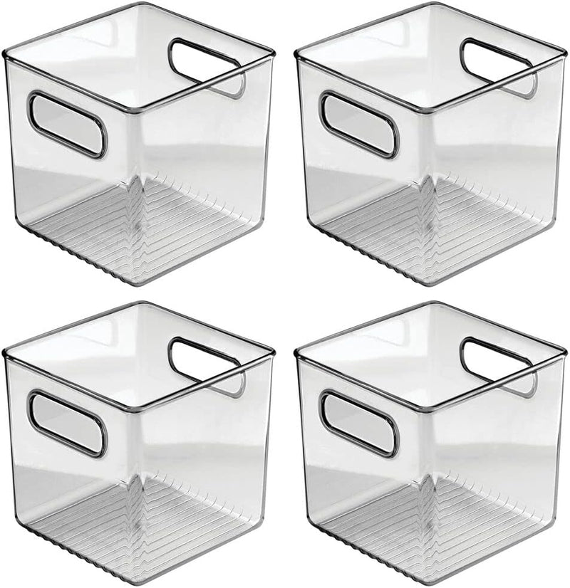 mDesign 4er-Set Aufbewahrungsbox mit Griffen – praktische Kühlschrankbox zur Lebensmittelaufbewahrun