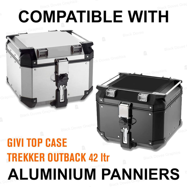 Reflektoren Aufkleber kompatibel mit GIVI Monokey Trekker Outback Topcase Aluminium 42 58 Liter (Sch
