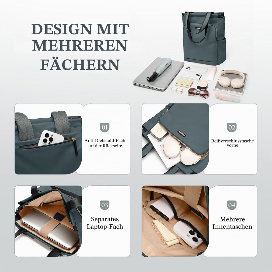 GOLF SUPAGS Convertible Laptop-Rucksack für Frauen Casual Daypack Notebook Tote Bag für Arbeit Hochs