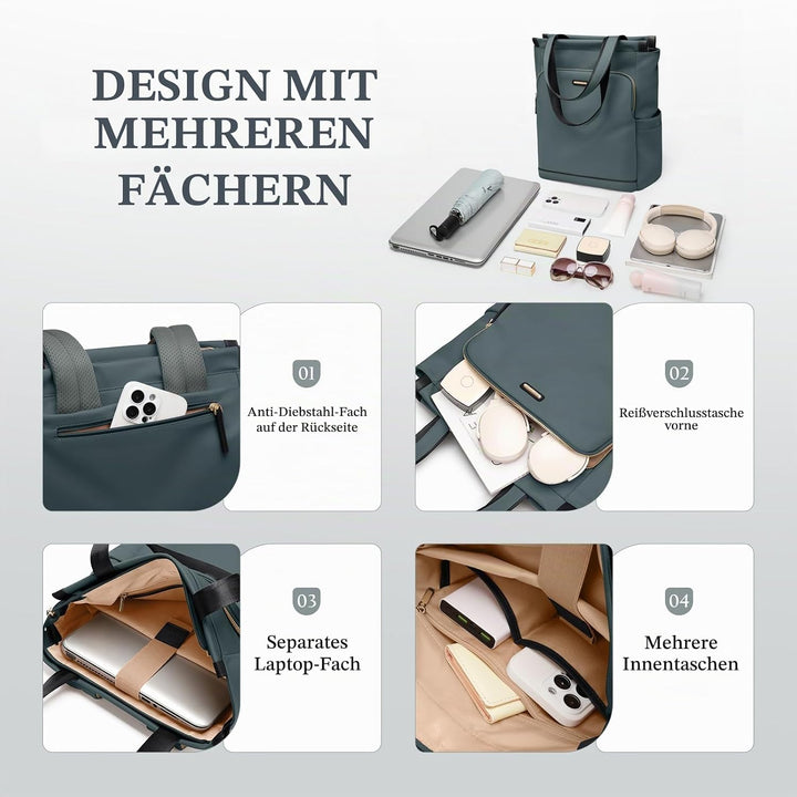 GOLF SUPAGS Convertible Laptop-Rucksack für Frauen Casual Daypack Notebook Tote Bag für Arbeit Hochs
